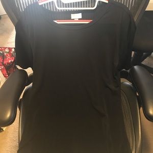 Solid black Lularoe Gigi top XLarge